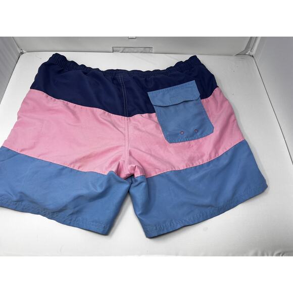 Vineyard Vines Men's Pink and Blue w/Nylon Mesh Swim Trunks size Large Pre-Owned - Picture 2 of 7